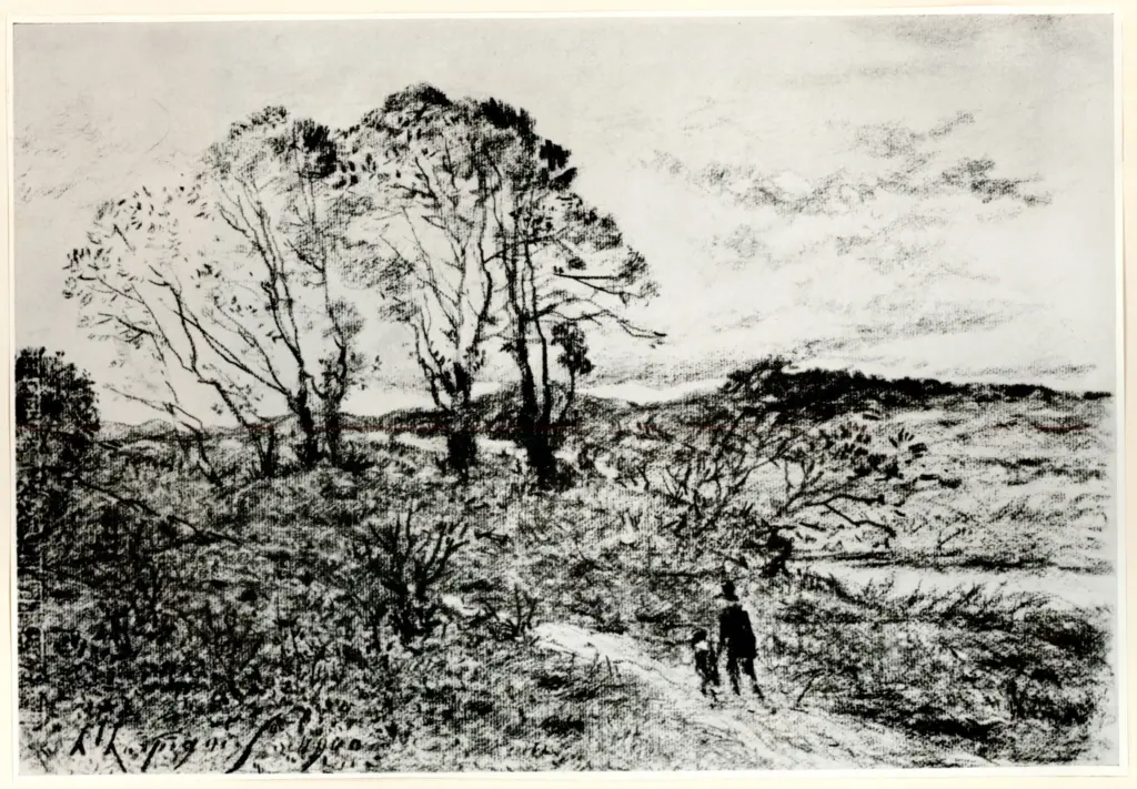 Anonimo , Harpignies, Henri-Joseph - sec. XX - Landscape , fronte