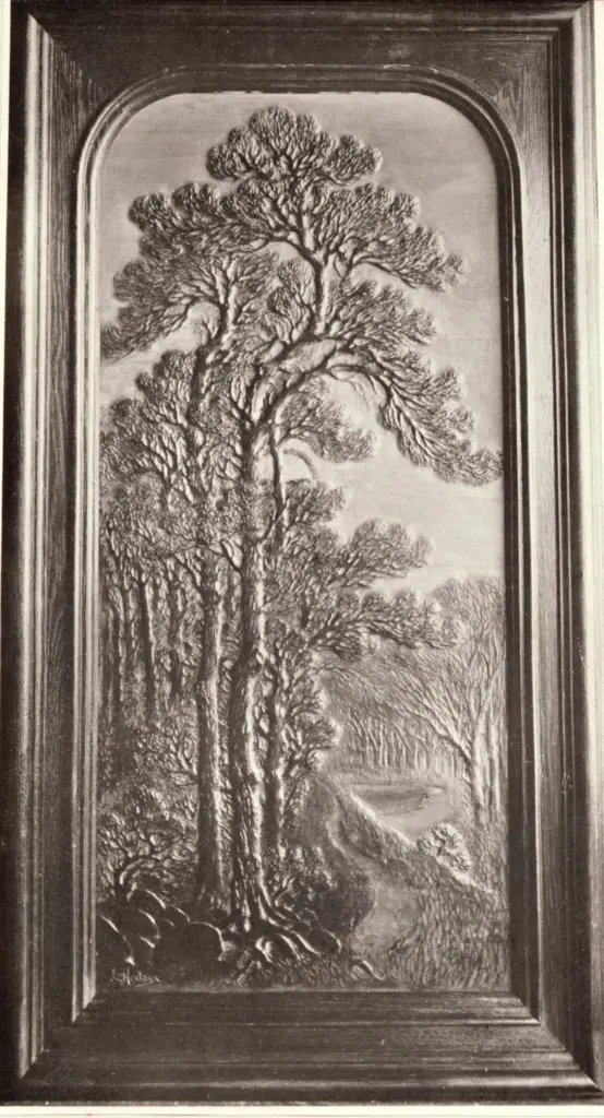 Anonimo , Hestaux, Louis - sec. XX - Pannello decorativo dipinto , fronte