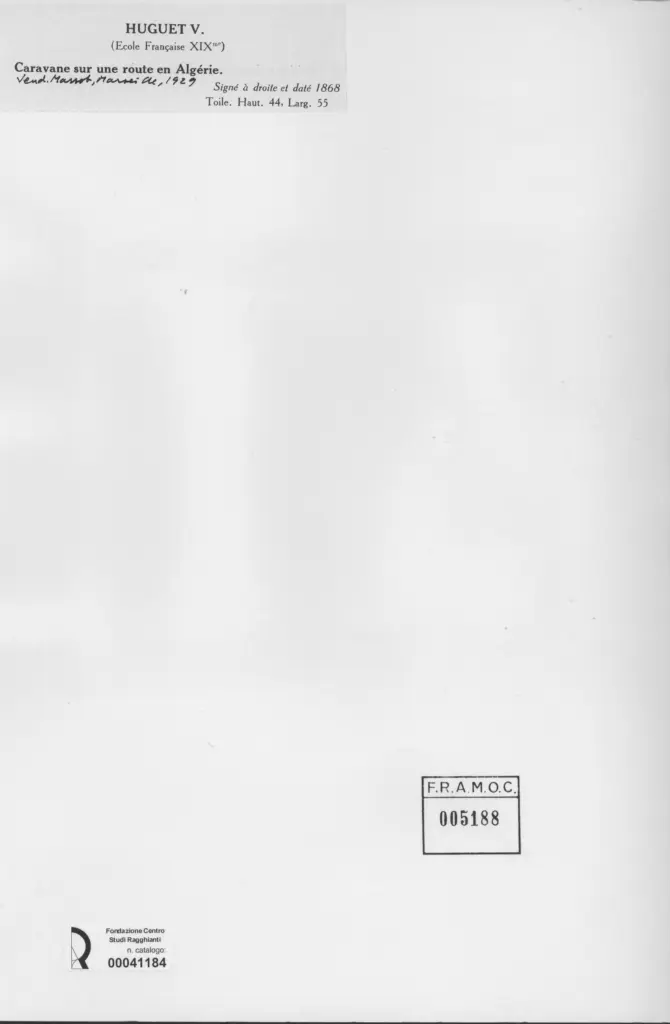 Anonimo , Huguet, V. - sec. XIX - Caravane sur une route , retro