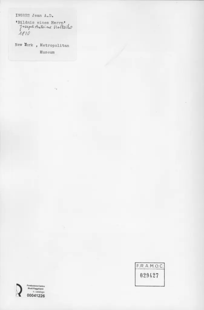 Anonimo , Ingres, Jean Auguste Dominique - sec. XIX - Joseph Antoine Moltedo , retro