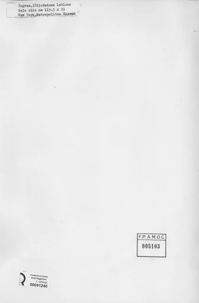 Anonimo , Ingres, Jean Auguste Dominique - sec. XIX - Madame Leblanc , retro