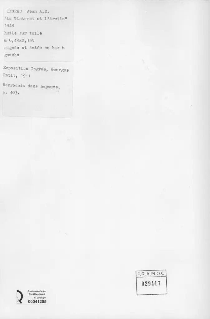Anonimo , Ingres, Jean Auguste Dominique - sec. XIX - Le Tintoret et l'Aretin , retro