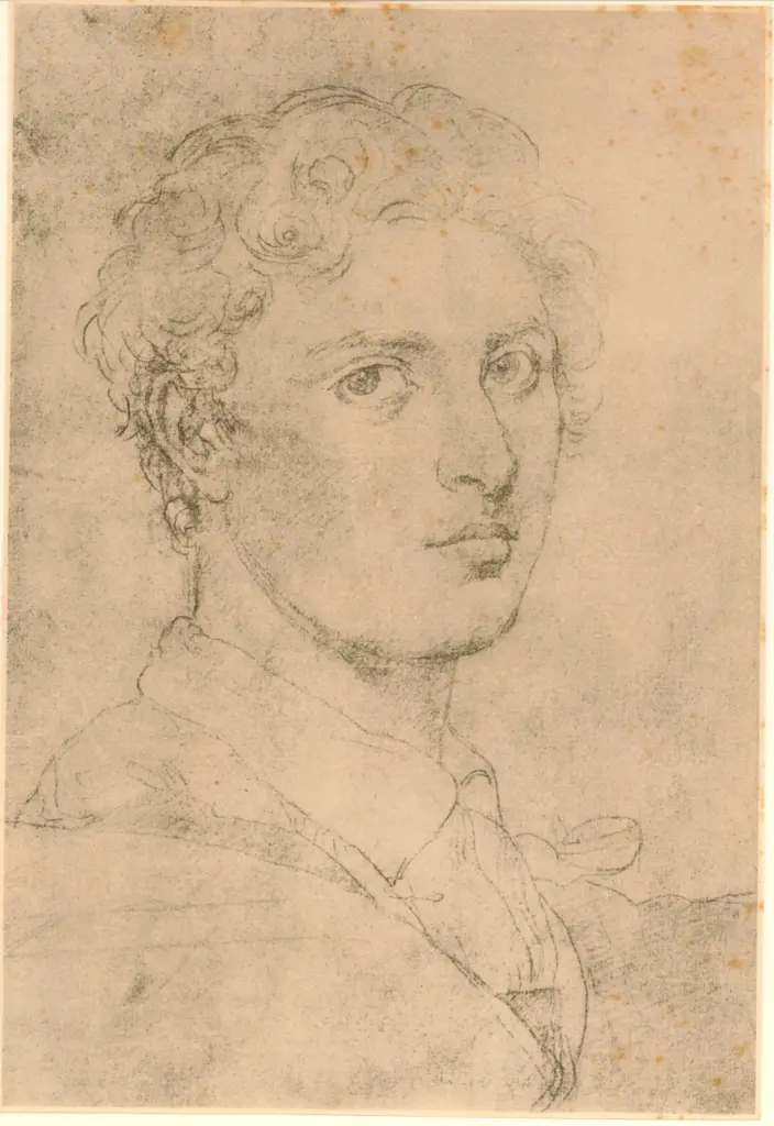 Anonimo , Ingres, Jean Auguste Dominique - sec. XIX - Studio per l'autoritratto , fronte