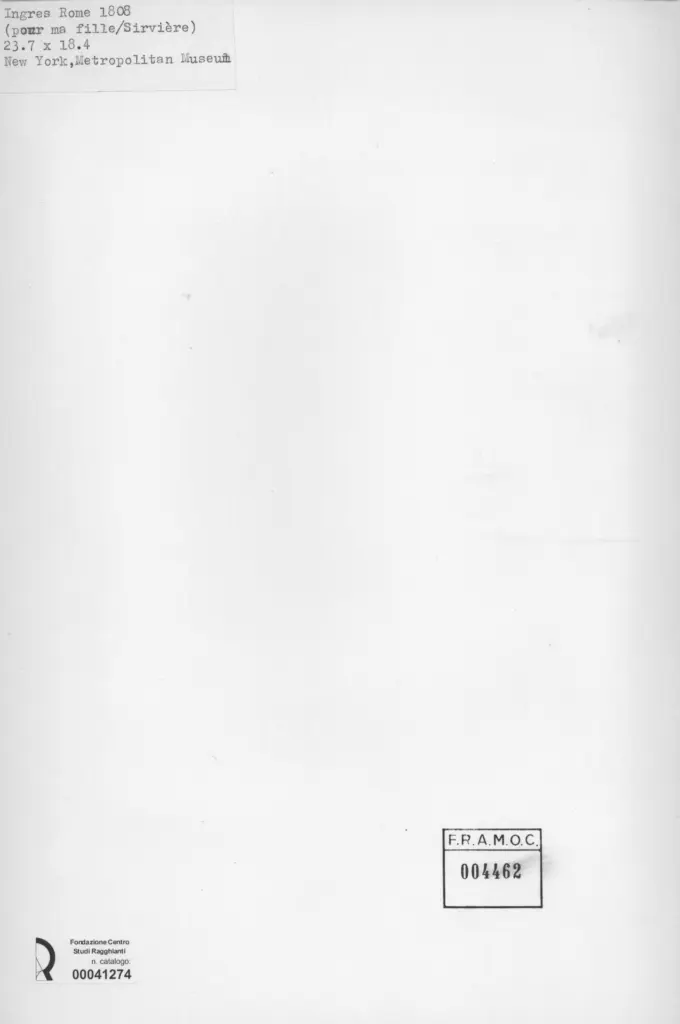 Anonimo , Ingres, Jean Auguste Dominique - sec. XIX - Pour ma fille/Sirvi&eacute;re , retro