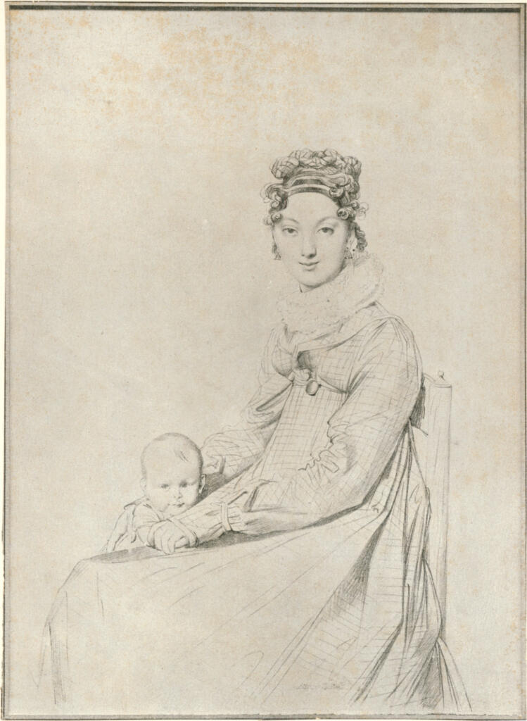Anonimo , Ingres, Jean Auguste Dominique - sec. XIX - La fille et la petite fille du peintre Guillon-Lethiére