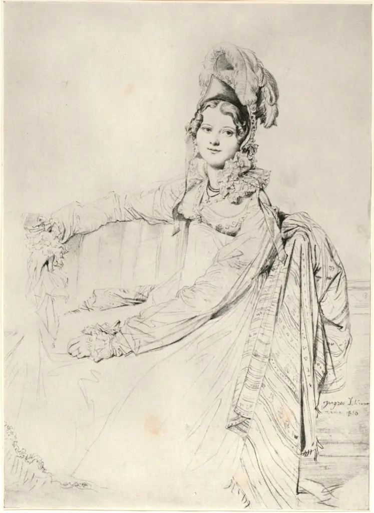 Anonimo , Ingres, Jean Auguste Dominique - sec. XIX - M.me Delorme , fronte