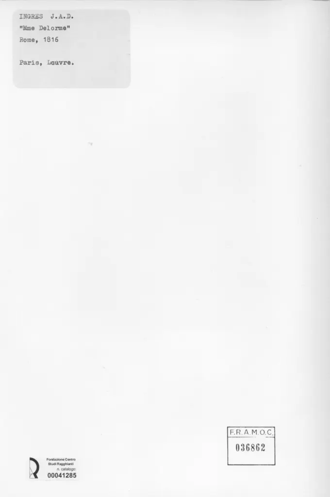Anonimo , Ingres, Jean Auguste Dominique - sec. XIX - M.me Delorme , retro