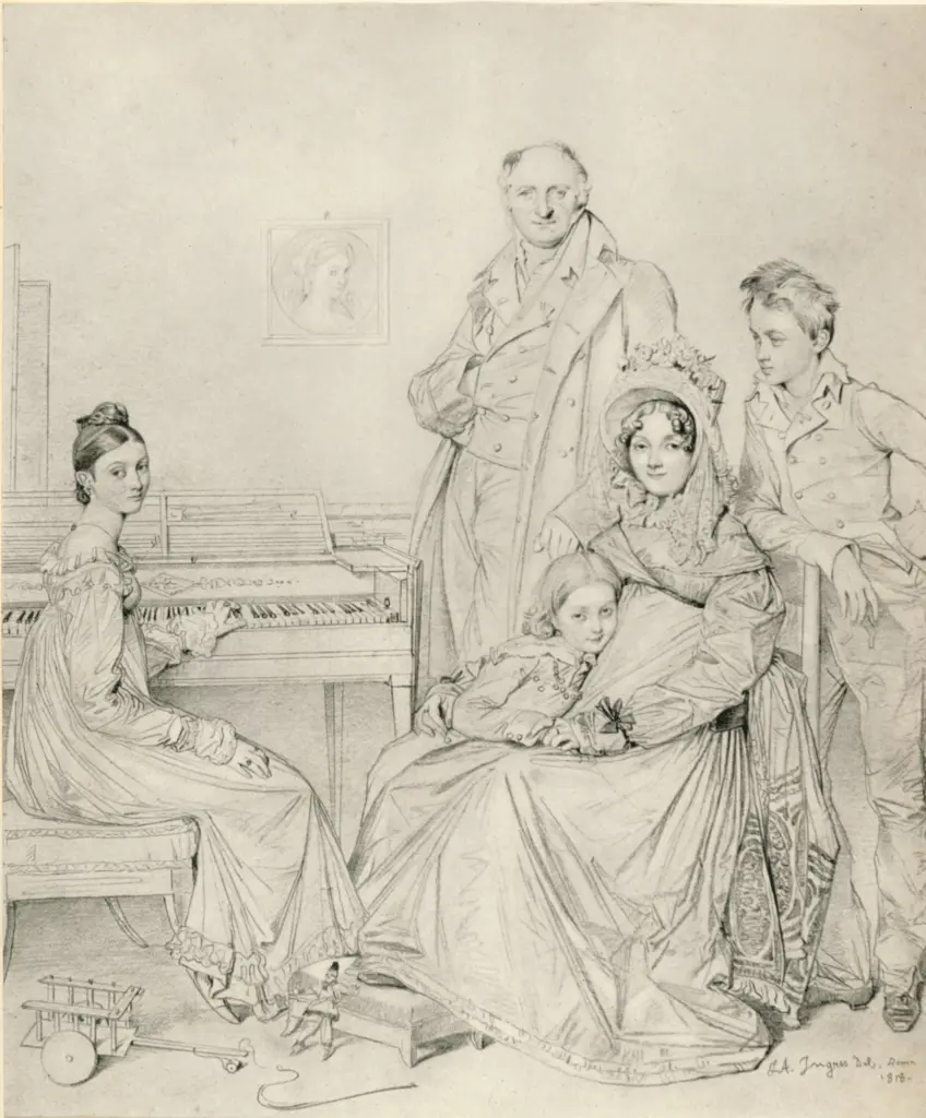 Anonimo , Ingres, Jean Auguste Dominique - sec. XIX - La famille Stamaty , fronte