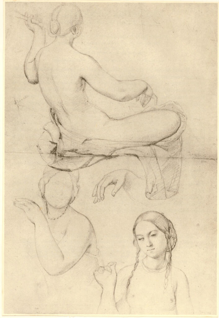 Anonimo , Ingres, Jean Auguste Dominique - sec. XIX - Studio per le bain turc , fronte