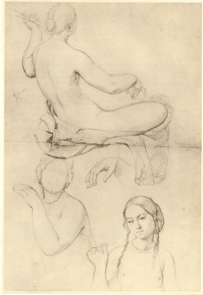 Anonimo , Ingres, Jean Auguste Dominique - sec. XIX - Studio per le bain turc , fronte