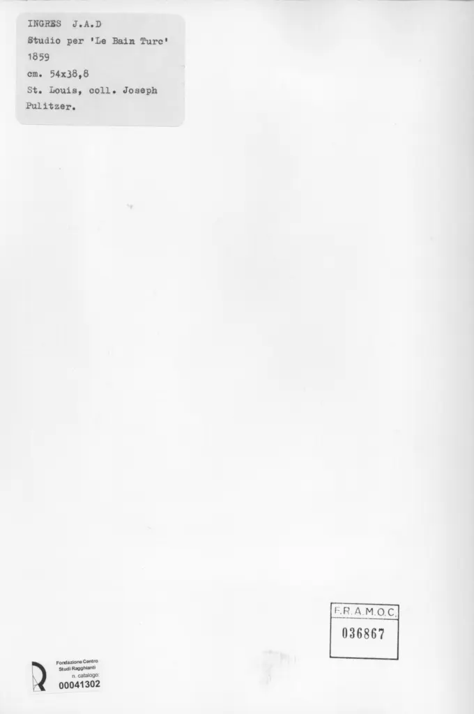Anonimo , Ingres, Jean Auguste Dominique - sec. XIX - Studio per le bain turc , retro