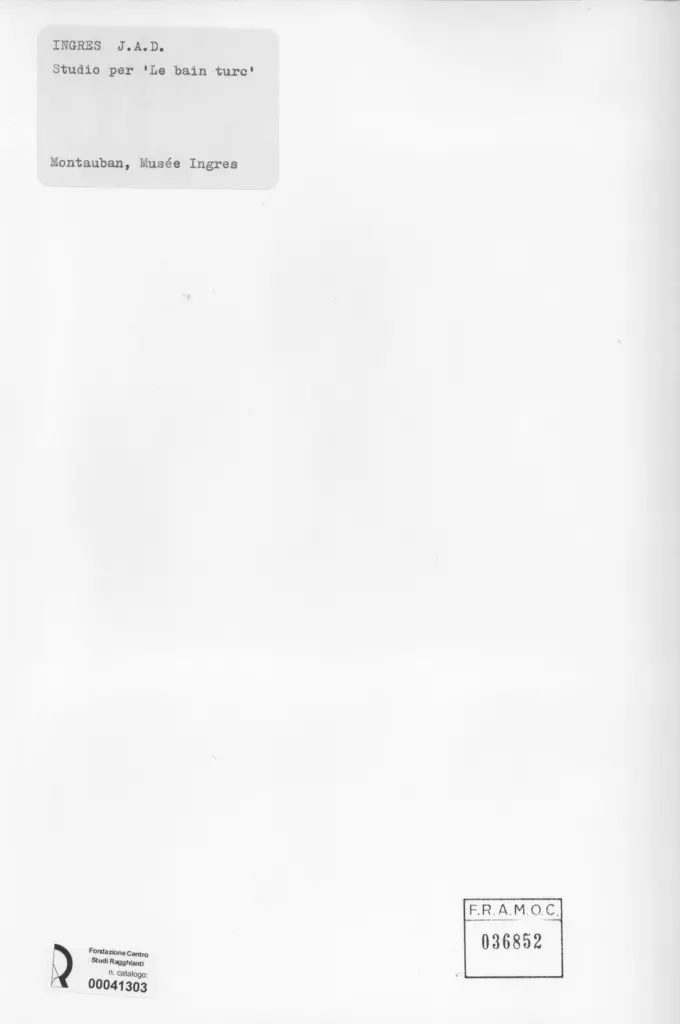 Anonimo , Ingres, Jean Auguste Dominique - sec. XIX - Studio per le bain turc , retro