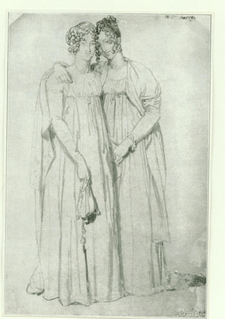 Anonimo , Ingres, Jean Auguste Dominique - sec. XIX - Portrait des soeurs Harvey , fronte
