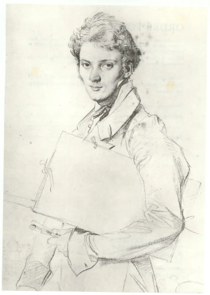 Anonimo , Ingres, Jean Auguste Dominique - sec. XIX - Studio di uomo , fronte