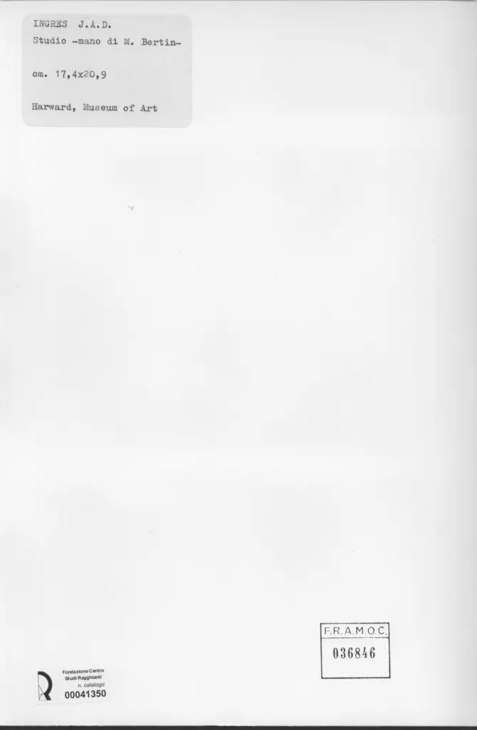 Anonimo , Ingres, Jean Auguste Dominique - sec. XIX - Studio mano di M. Bertin , retro