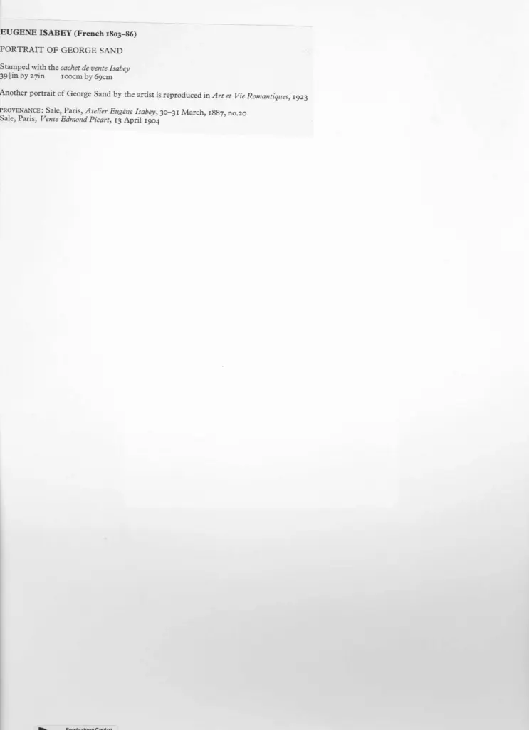Anonimo , Isabey, Eugene - sec. XIX - Ritratto di George Sand , retro
