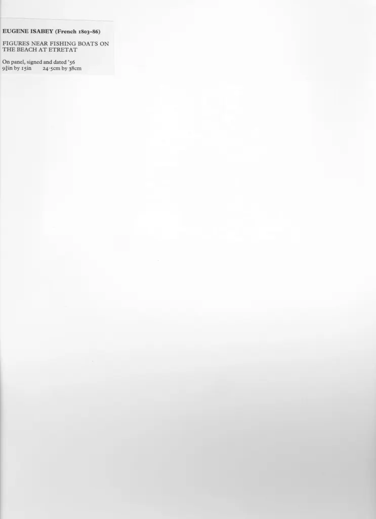 Anonimo , Isabey, Eugene - sec. XIX - Figure vicino alle barche da pesca sulla spiaggia di Etretat , retro