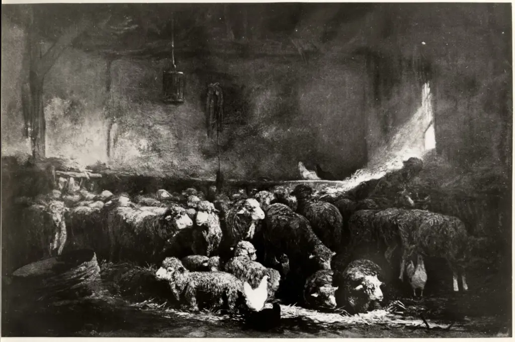 Anonimo , Jacque, Charles - sec. XIX - Interieur de bergerie , fronte