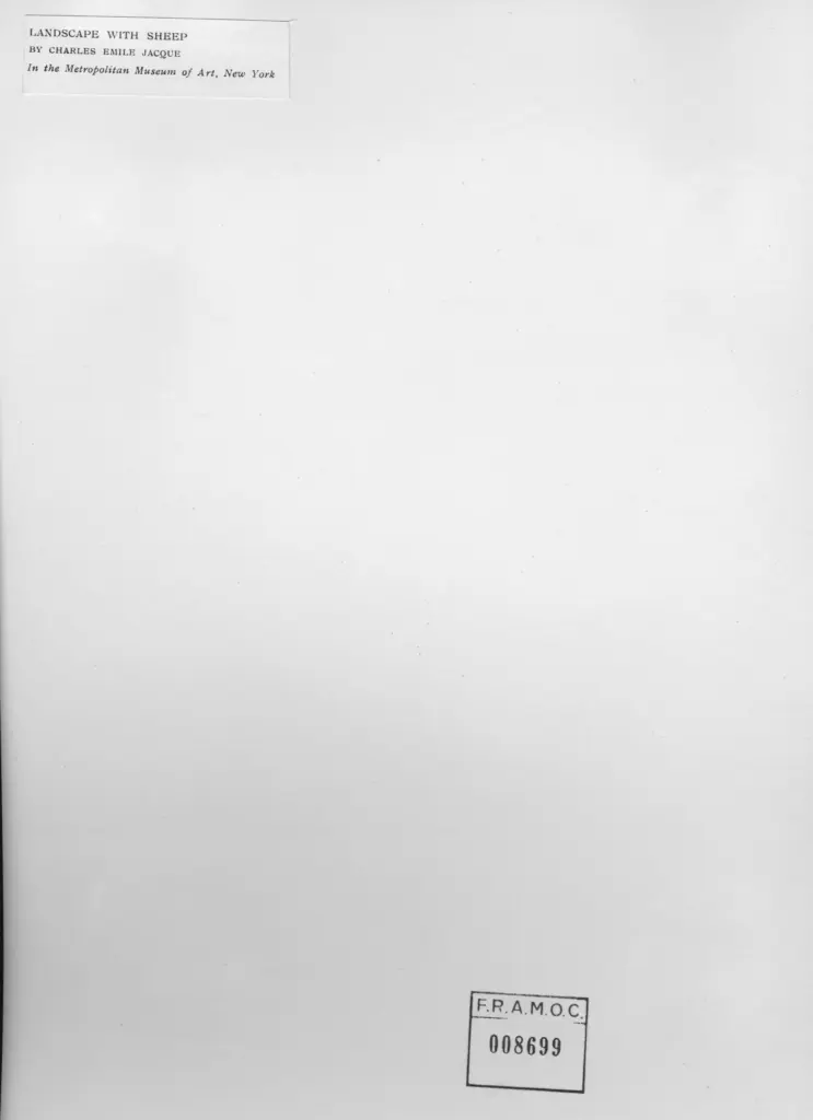 Anonimo , Jacque, Charles - sec. XIX - Paesaggio con pecore , retro