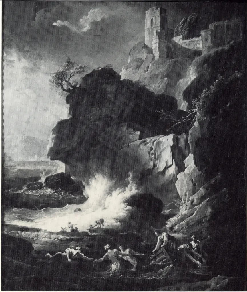 Anonimo , Lacroix, Charles Fran&ccedil;ois - sec. XIX - A rocky coastal scene , fronte