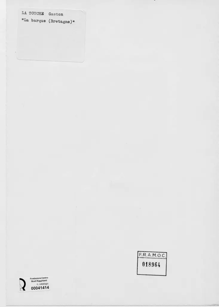 Anonimo , La Touche, Gaston - sec. XIX - La barque (Bretagne) , retro