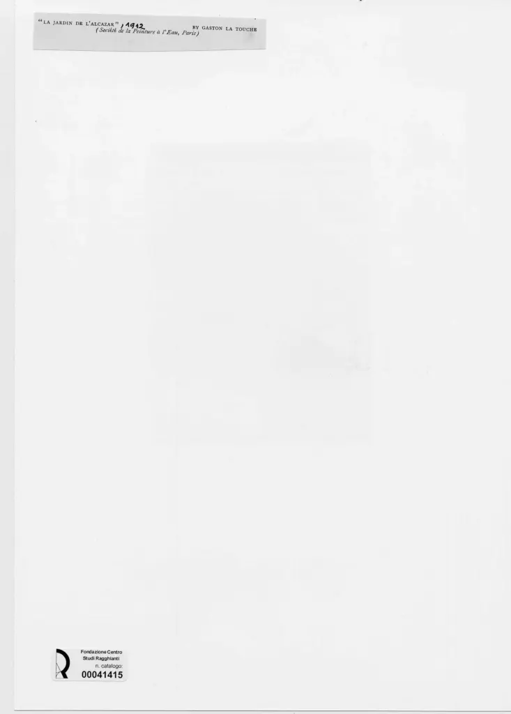 Anonimo , La Touche, Gaston - sec. XX - La jardin de l'alcazar , retro