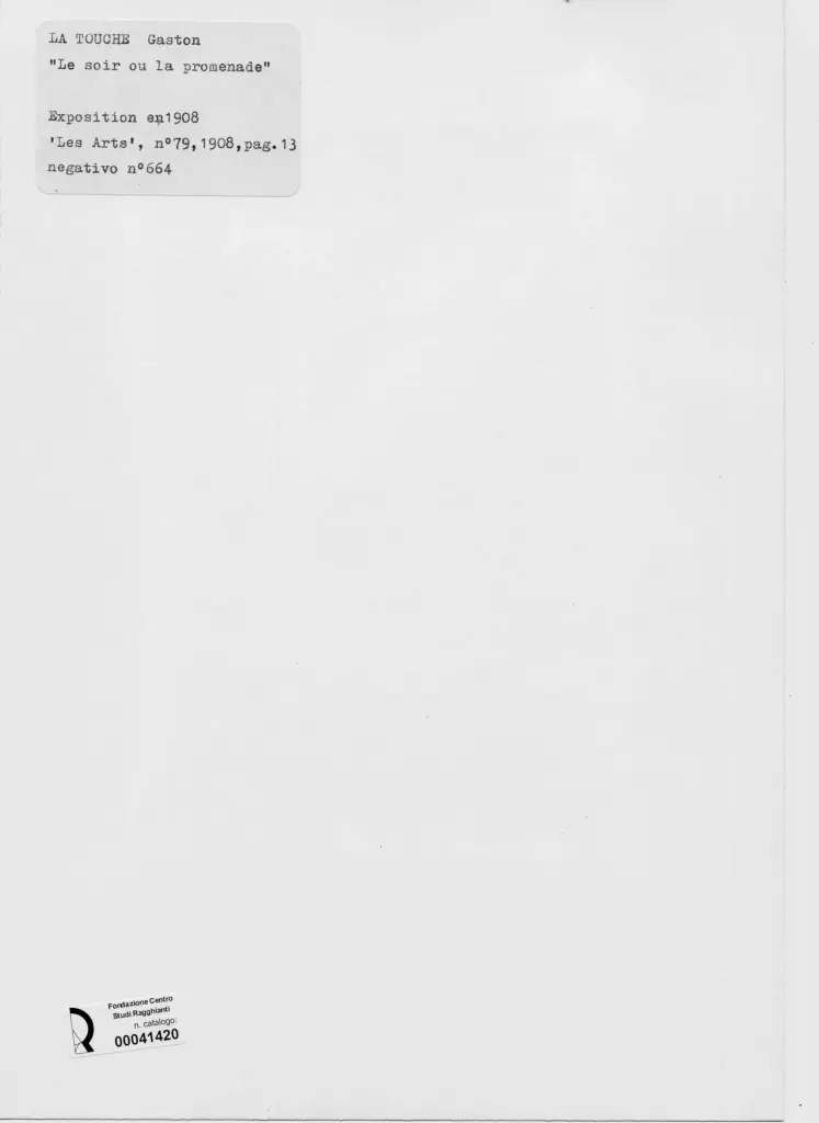 Anonimo , La Touche, Gaston - sec. XIX/ XX - Le soir ou la promenade , retro