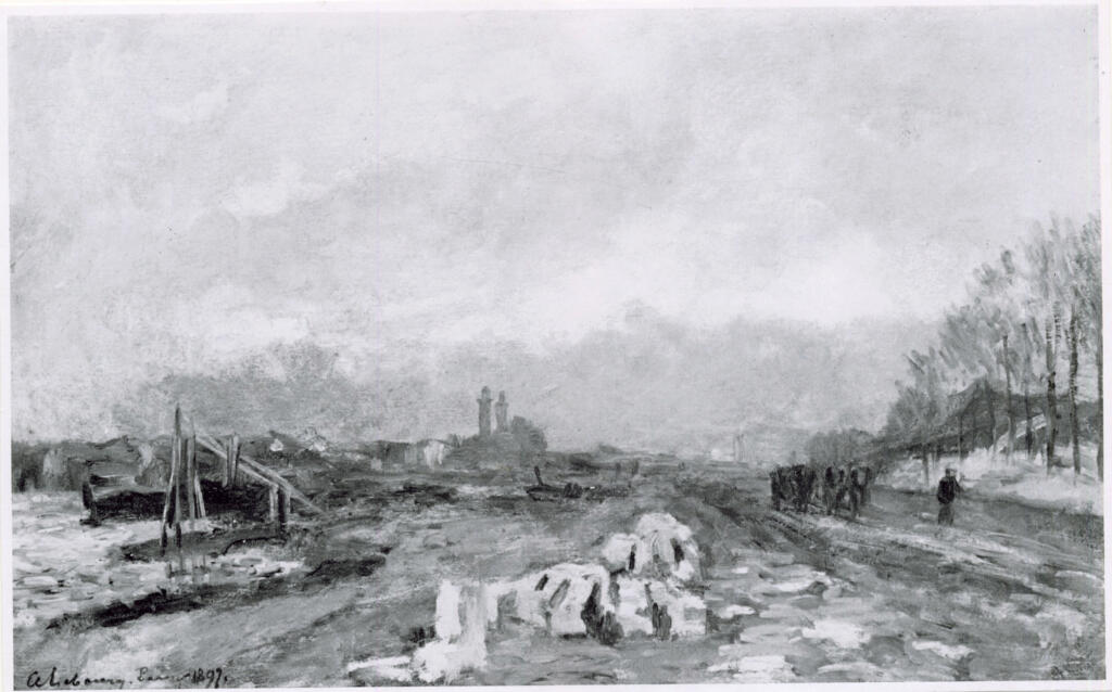 Anonimo , Lebourg, Albert - sec. XIX - Le vieux trocadero sur la Seine , fronte