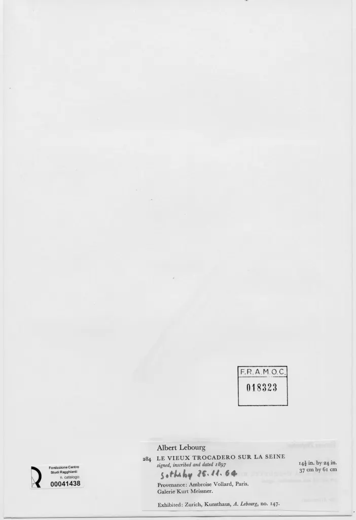 Anonimo , Lebourg, Albert - sec. XIX - Le vieux trocadero sur la Seine , retro