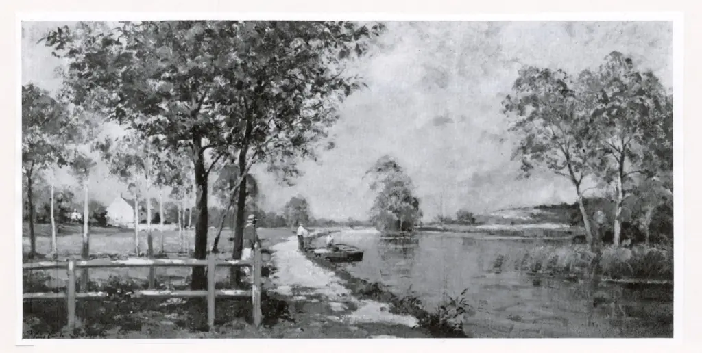 Anonimo , Lecomte, Paul - sec. XIX - L'Apres midi au bord de L'Eure , fronte