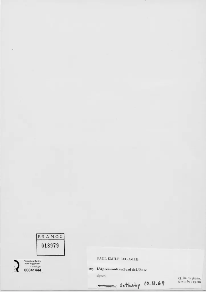 Anonimo , Lecomte, Paul - sec. XIX - L'Apres midi au bord de L'Eure , retro