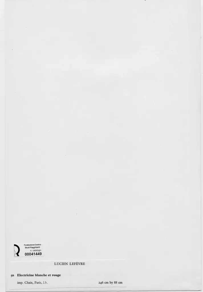 Anonimo , Lefebvre, Lucien - sec. XIX - Electricine blanche et rouge , retro