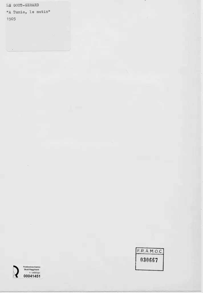 Anonimo , Le Gout, Gerard - sec. XX - A Tunis, le matin , retro