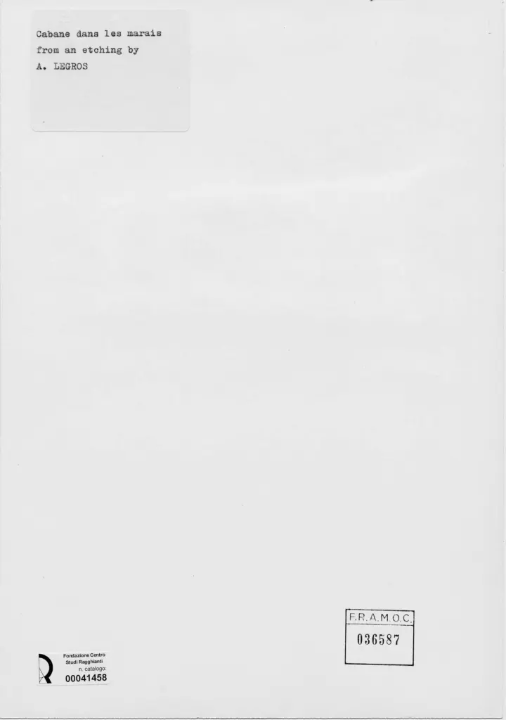 Anonimo , Legros, Alphonde - sec. XIX - Cabane dans les marais from an etching , retro