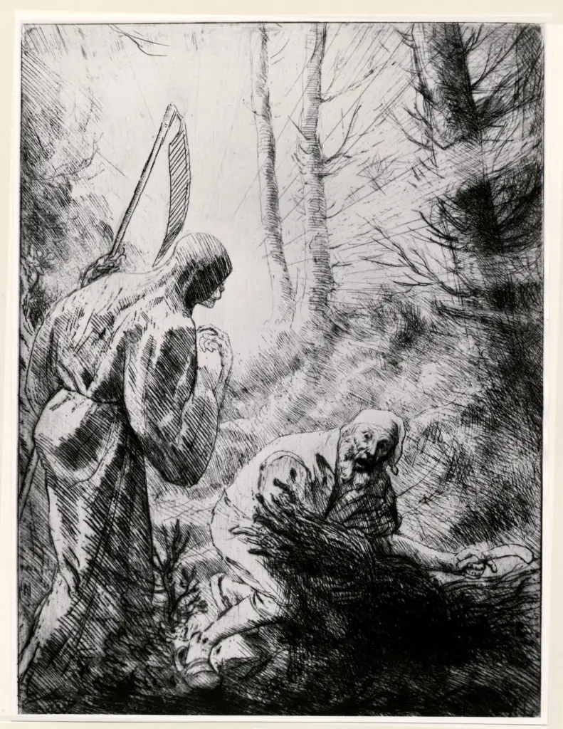 Anonimo , Legros, Alphonde - sec. XIX - La mort e le bucheron