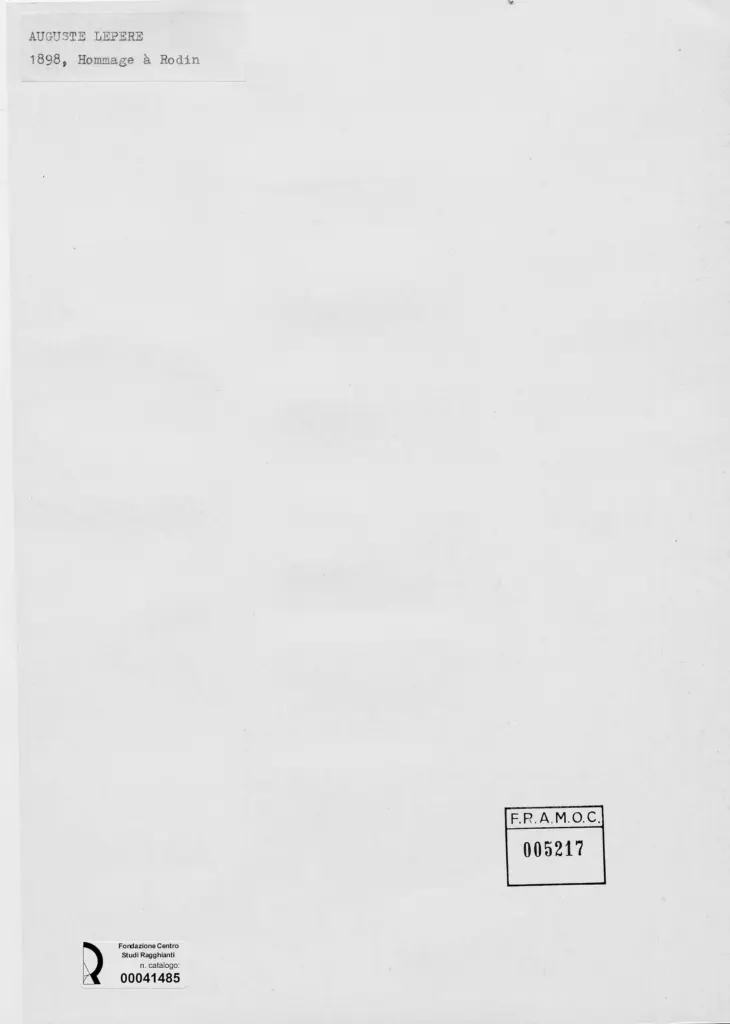 Anonimo , Lepere, Auguste - sec. XIX/ XX - Hommage &agrave; Rodin , retro