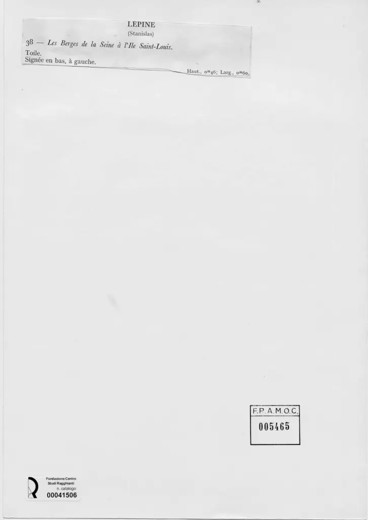 Anonimo , Lepine, Stanislas - sec. XIX - Les Berges de la Seine &agrave; l'Ile Saint-Louis , retro