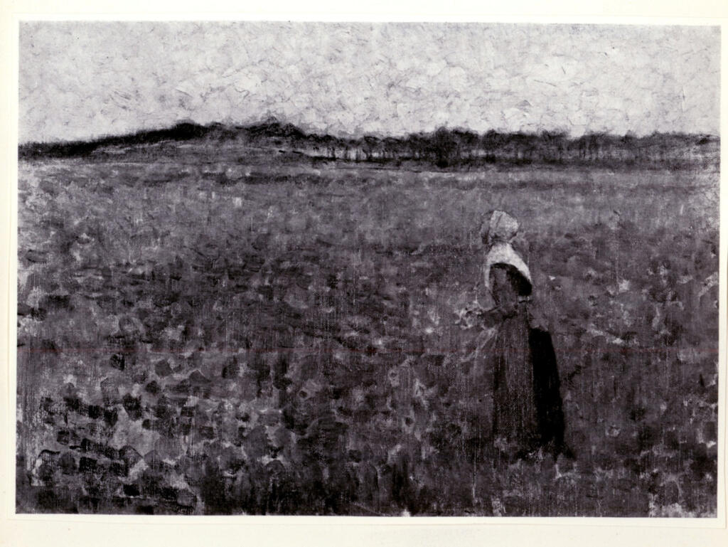Anonimo , Le Sidaner, Henri - sec. XIX - Petite Fille ramassant des Fleurs , fronte