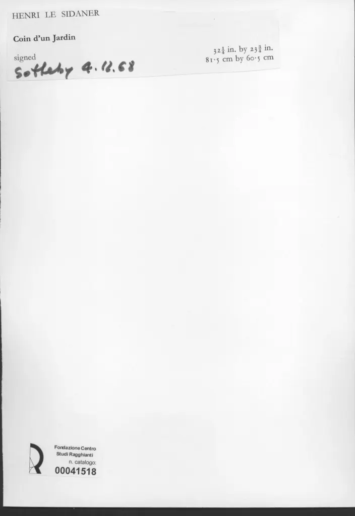 Anonimo , Le Sidaner, Henri - sec. XIX - Coin d'un Jardin , retro