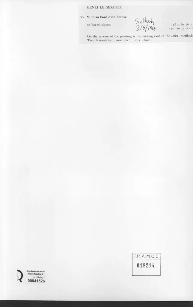 Anonimo , Le Sidaner, Henri - sec. XIX - Ville au bord d'un Fleuve , retro