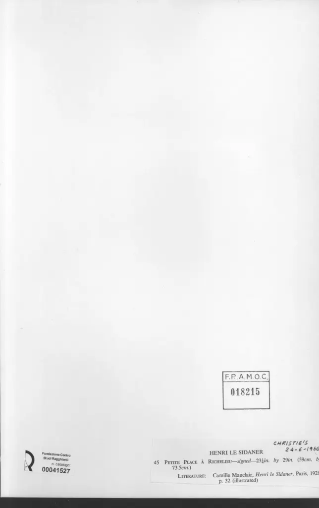 Anonimo , Le Sidaner, Henri - sec. XIX - Petite Place &agrave; Richelieu , retro