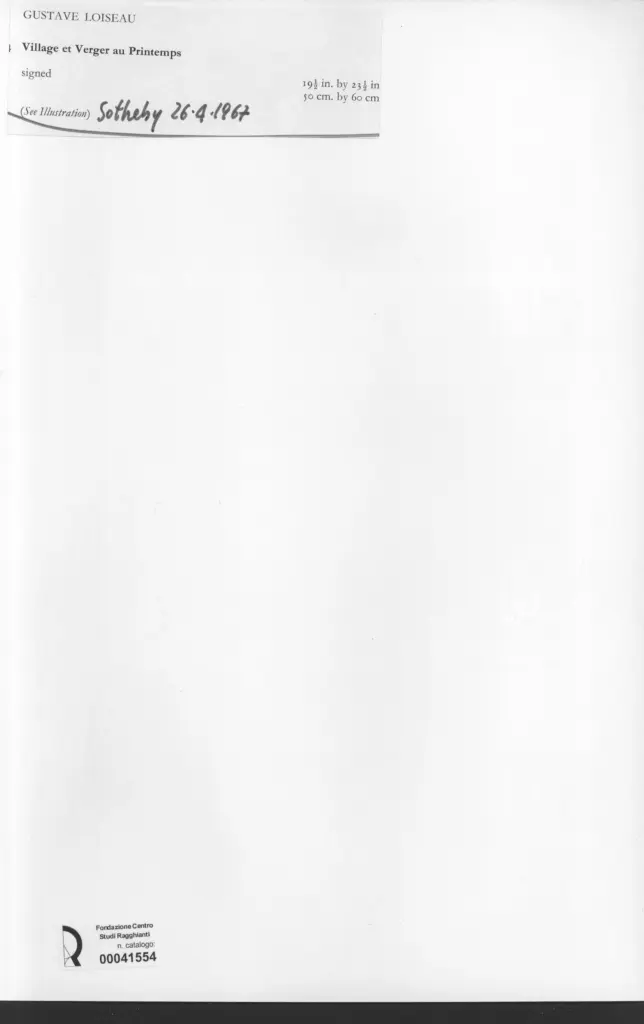 Anonimo , Loiseau, Gustave - sec. XIX - Village et Verger au Printemps , retro