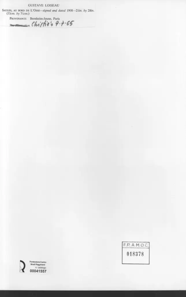 Anonimo , Loiseau, Gustave - sec. XX - Saules, au bord de L'Oise , retro