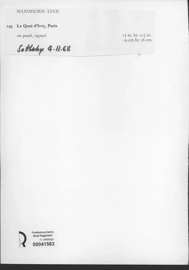 Anonimo , Luce, Maximilien - sec. XIX - Le Quaid d'Ivry, Paris , retro