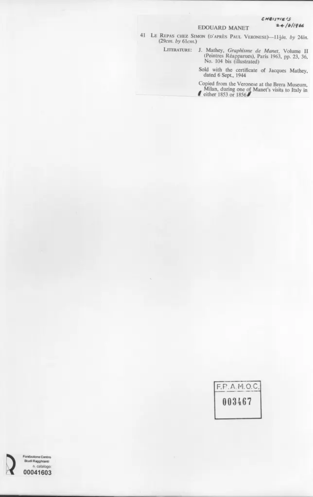 Anonimo , Manet, Edouard - sec. XIX , retro