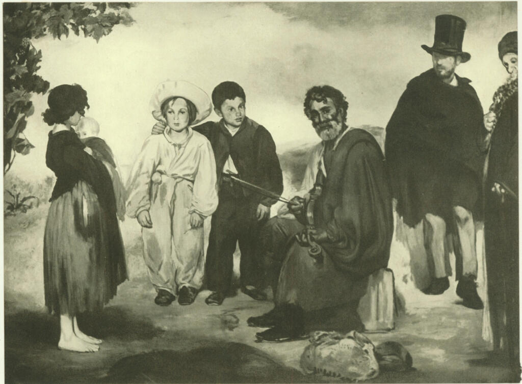 Anonimo , Manet, Edouard - sec. XIX - Les musicien ambulant , fronte