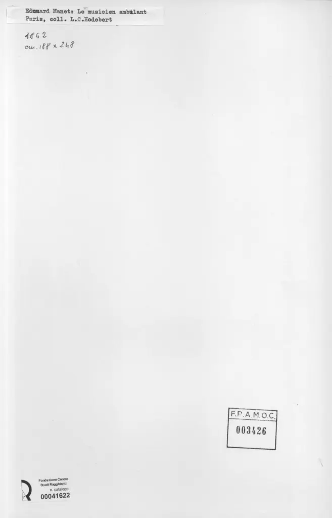 Anonimo , Manet, Edouard - sec. XIX - Les musicien ambulant , retro