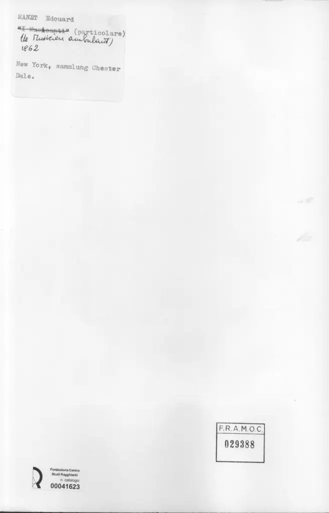 Anonimo , Manet, Edouard - sec. XIX - Le musicien ambulant - particolare , retro