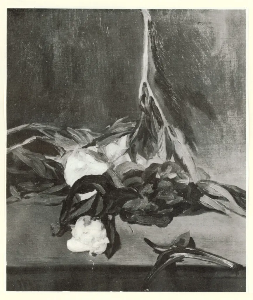 Anonimo , Manet, Edouard - sec. XIX - Tralcio di peonia con forbici , fronte