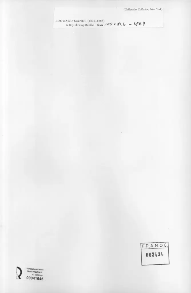 Anonimo , Manet, Edouard - sec. XIX - A boy blowing bubbles , retro